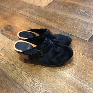 Madewell Pony hair Black Clogs